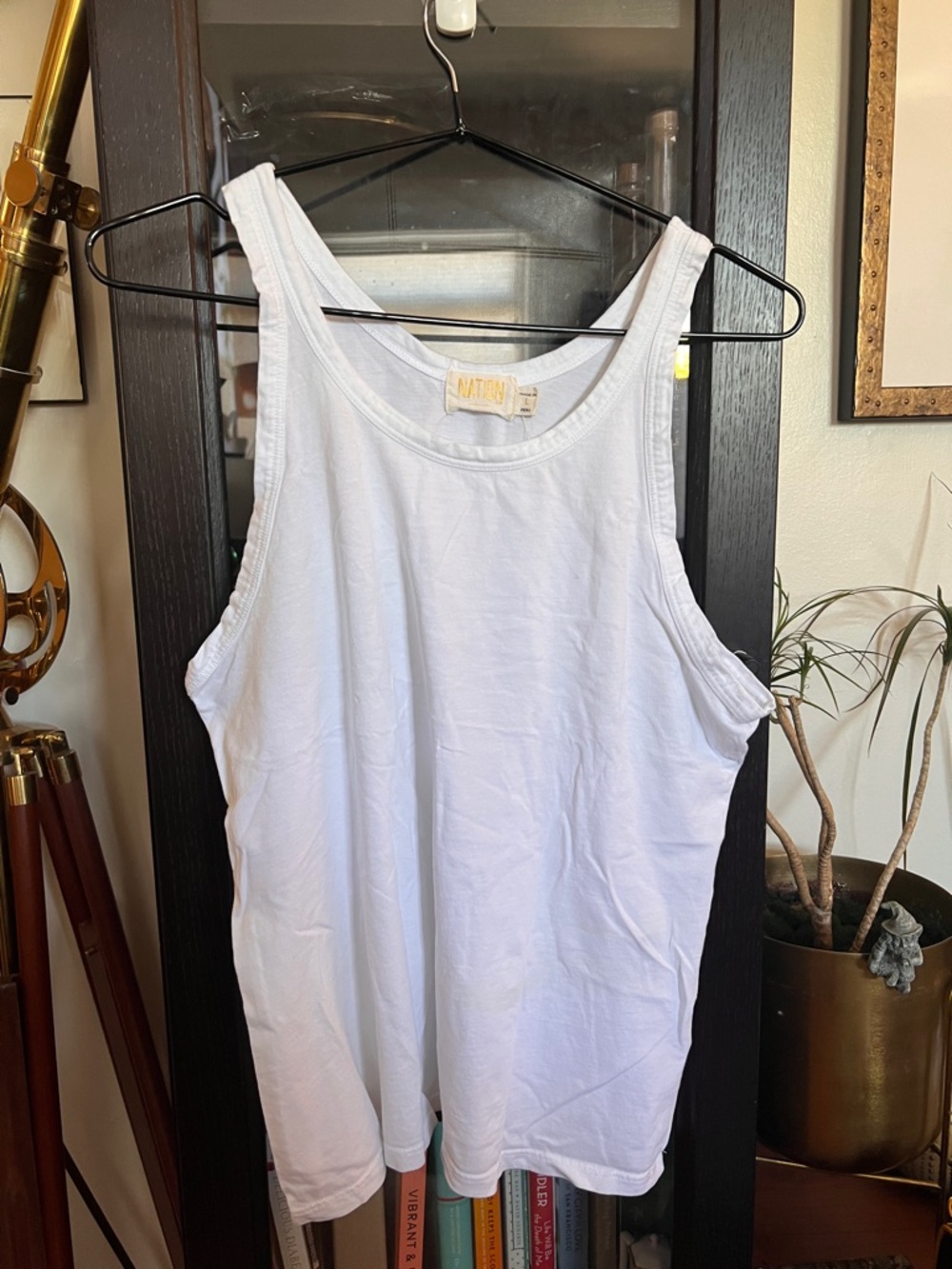 Nation LA White Cotton Tank Top - Sleeveless Women's Top